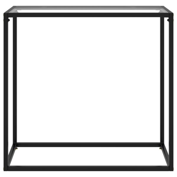 Конзолна маса, прозрачна, 80x35x75 cм, закалено стъкло