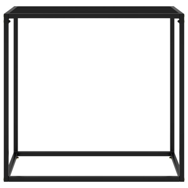 Конзолна маса, черна, 80x35x75 cм, закалено стъкло