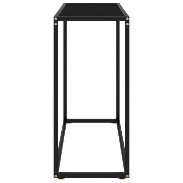 Конзолна маса, черна, 80x35x75 cм, закалено стъкло