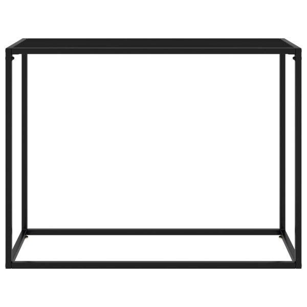 Конзолна маса, черна, 100x35x75 cм, закалено стъкло