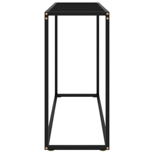 Конзолна маса, черна, 100x35x75 cм, закалено стъкло