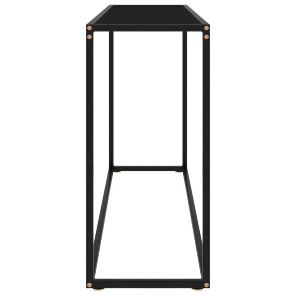 Конзолна маса, черна, 120x35x75 cм, закалено стъкло