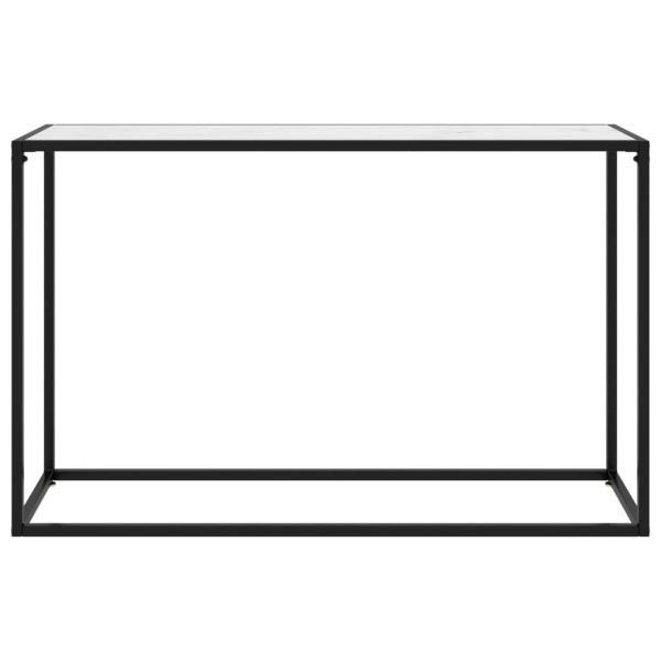 Конзолна маса, бяла, 120x35x75 cм, закалено стъкло