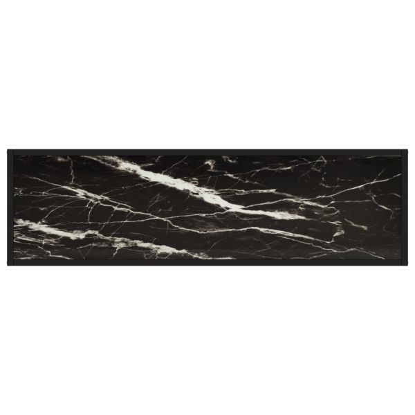 Конзолна маса, черна, 120x35x75 cм, закалено стъкло