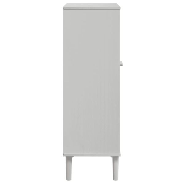 Шкаф за обувки "SENJA" бял 59,5x35x107 см масивно дърво