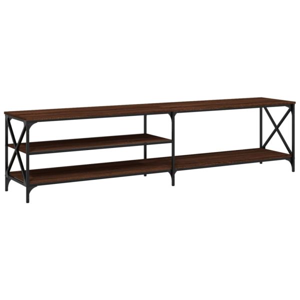 ТB шкаф, кафяв дъб, 200x40x50 см, инженерно дърво и метал