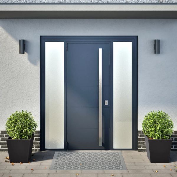 Градински кашпи, 2 бр, черни, 40x40x40 см, стомана