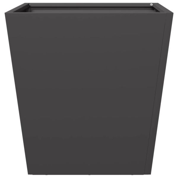 Градински кашпи, 2 бр, черни, 40x40x40 см, стомана