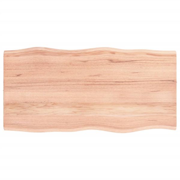 Плот за маса светлокафяв 80x40x2 см третиран дъб масив жив ръб