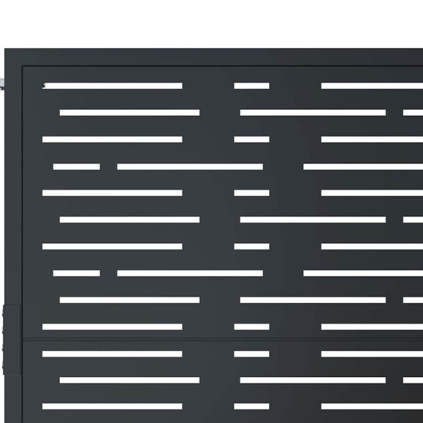 Градинска порта, антрацит, 100x200 см, стомана, квадратен дизайн