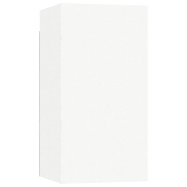 Комплект ТВ шкафове от 6 части, бял, инженерно дърво