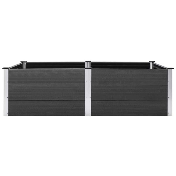 Градинска повдигната леха, 200x100x54 см, WPC, сива