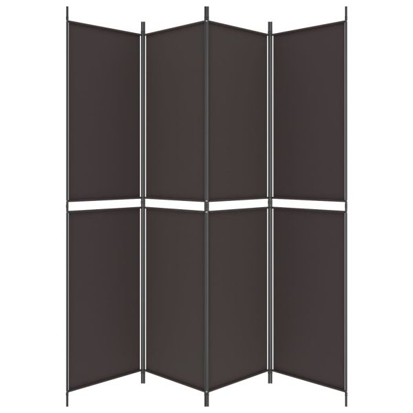 Параван за стая, 4 панела, кафяв, 200x220 cм, плат