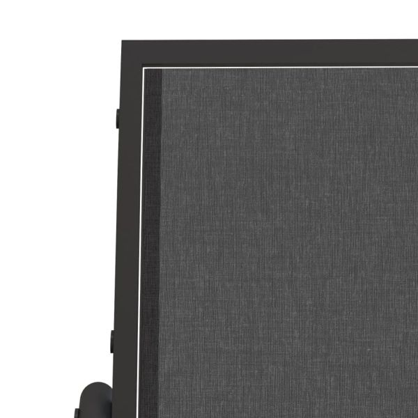 Градинска пейка черна 120,5x76x86,5 см текстилен и стомана