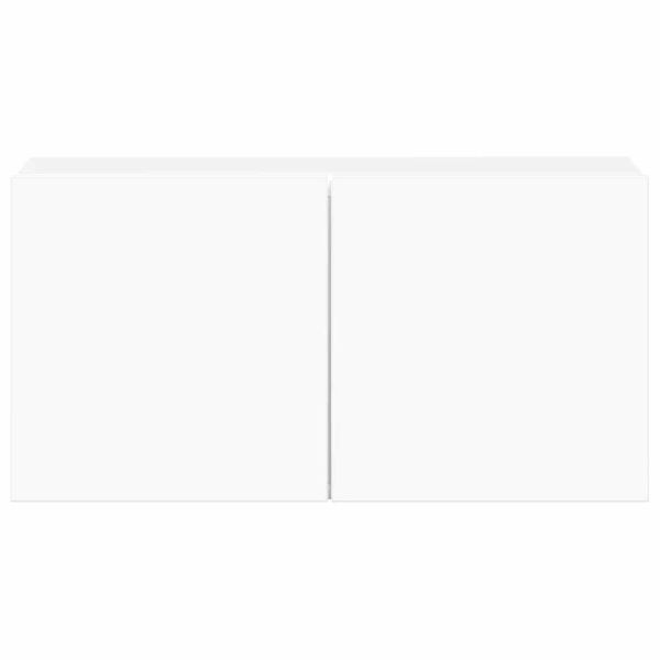 Комплект ТВ шкафове от 5 части, бял, инженерно дърво