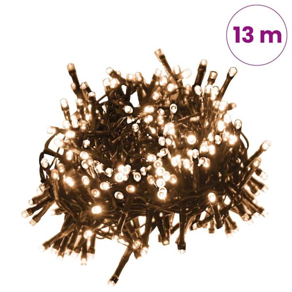 Компактен LED стринг с 400 LED топло бяло 13 м PVC