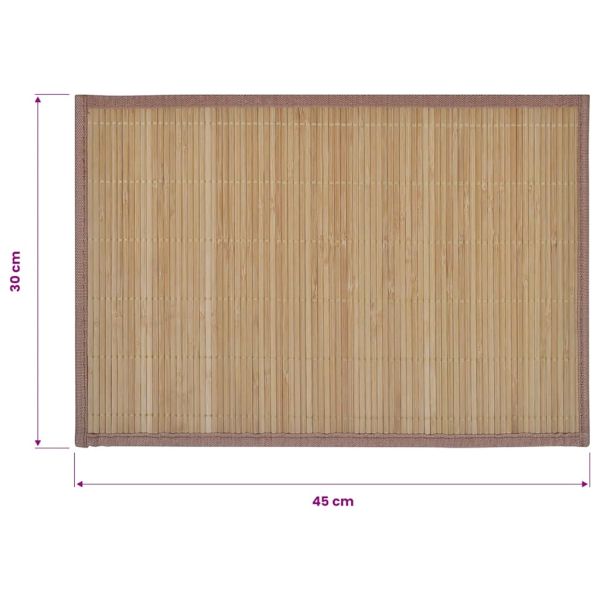 Бамбукови подложки за хранене 30 x 45 см, кафяви - 6 бр