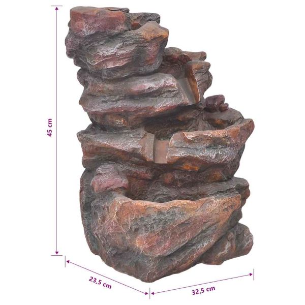 вътрешен фонтан с LED светлина, полиестерна смола