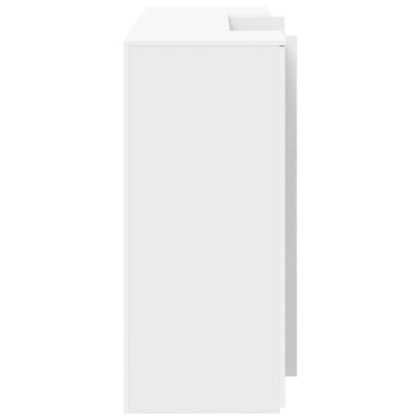 Рецепционно бюро, бяло, 180x50x103,5 см, инженерно дърво