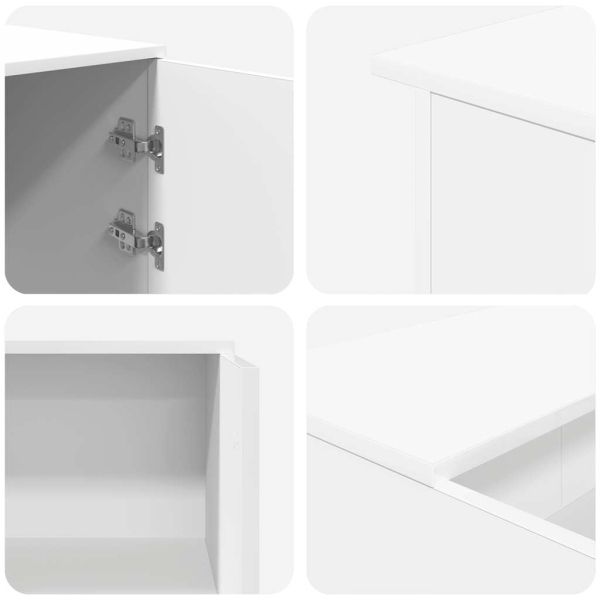 Рецепционно бюро, бяло, 180x50x103,5 см, инженерно дърво