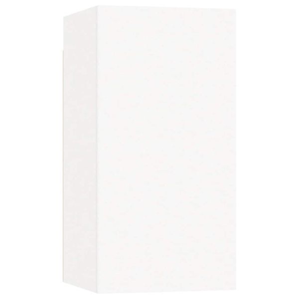 Комплект ТВ шкафове от 4 части, бял, инженерно дърво