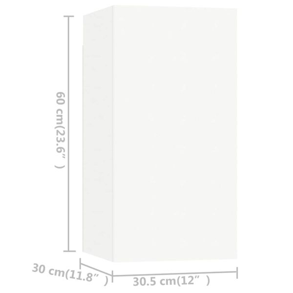 Комплект ТВ шкафове от 4 части, бял, инженерно дърво