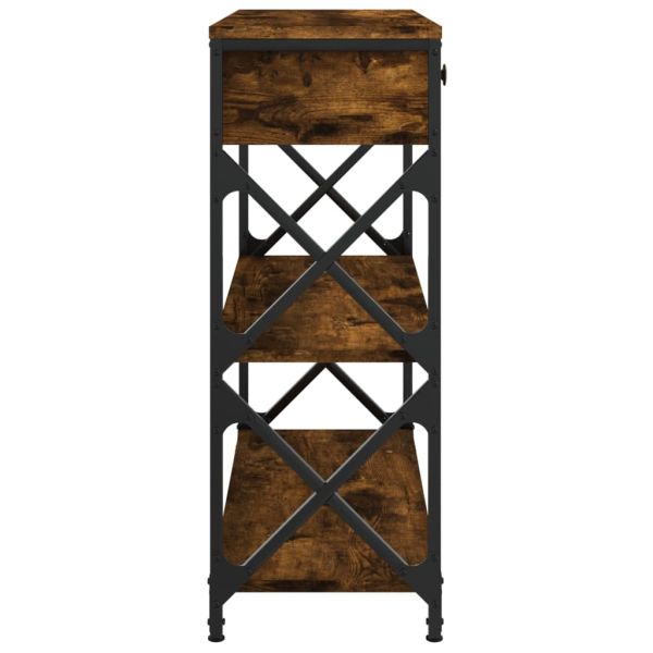 Конзолна маса, опушен дъб, 75x28x75 см, инженерно дърво