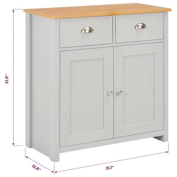 Бюфет, сив, 79x35x81 см