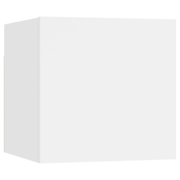 Комплект ТВ шкафове от 9 части, бял, инженерно дърво