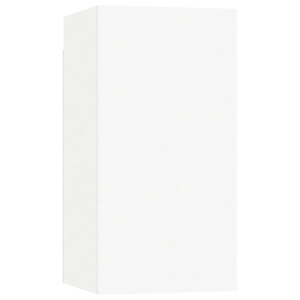 Комплект ТВ шкафове от 9 части, бял, инженерно дърво