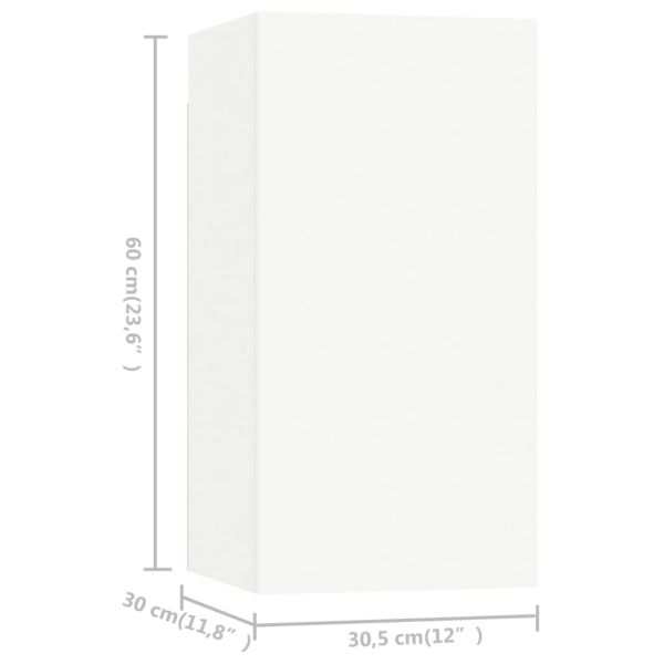 Комплект ТВ шкафове от 9 части, бял, инженерно дърво