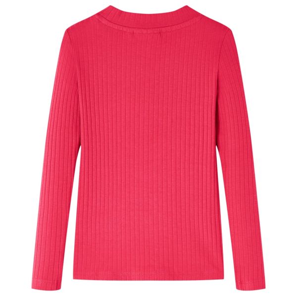 Детска тениска с дълъг ръкав, яркорозова, 128