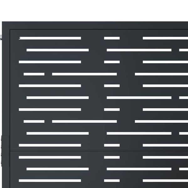 Градинска порта, антрацит, 100x75 см, стомана, квадратен дизайн