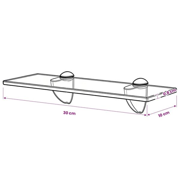 Подвижен рафт, стъкло, 30 x 10 см, 8 мм