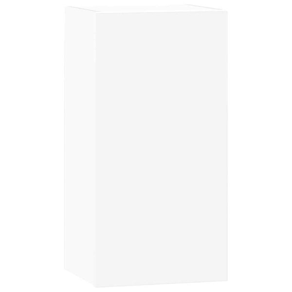 Комплект ТВ шкафове от 8 части, бял, инженерно дърво