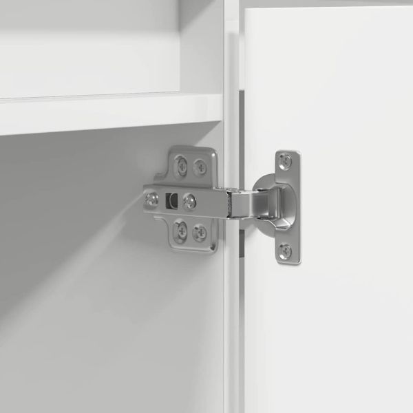 ТВ шкаф с LED Бяло 180 x 38 x 49 см Инженерно дърво