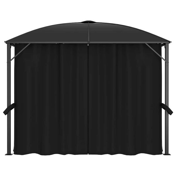 Градинска шатра със завеси, 300x300x265 см, антрацит