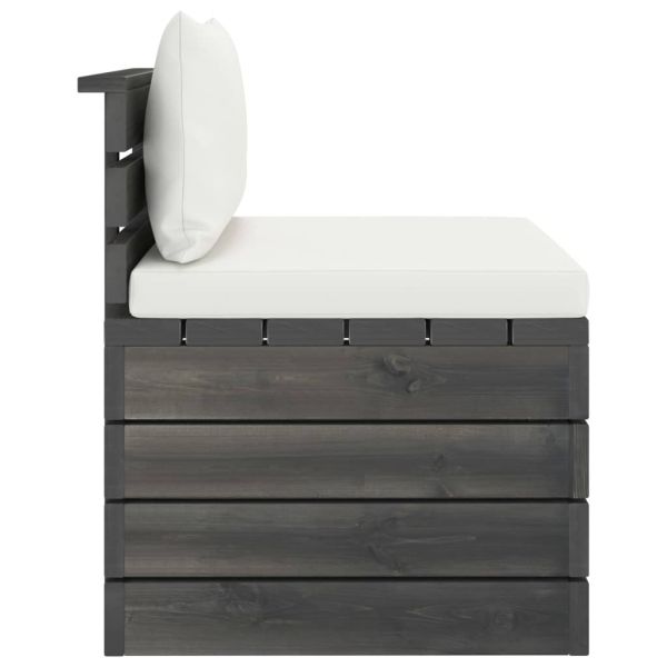 Градински мебели от палети 2 части с възглавници бор масив