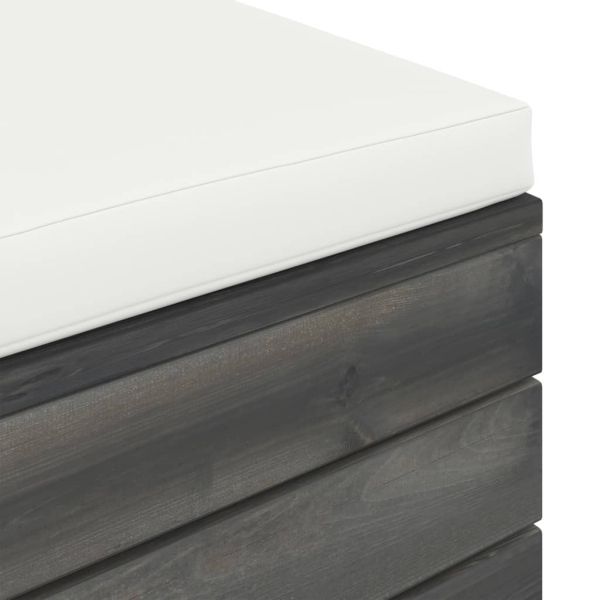 Градински мебели от палети 2 части с възглавници бор масив