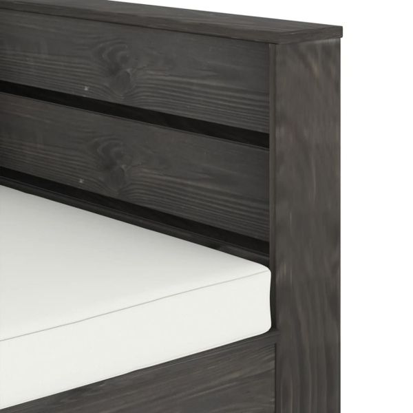 Градински лаундж комплект 2 части възглавници сива импрегнация