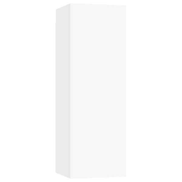 Комплект ТВ шкафове от 5 части, бял, инженерно дърво