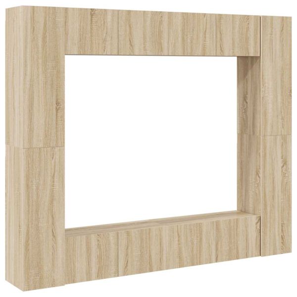 Комплект ТВ шкафове от 8 части, дъб сонома, инженерно дърво