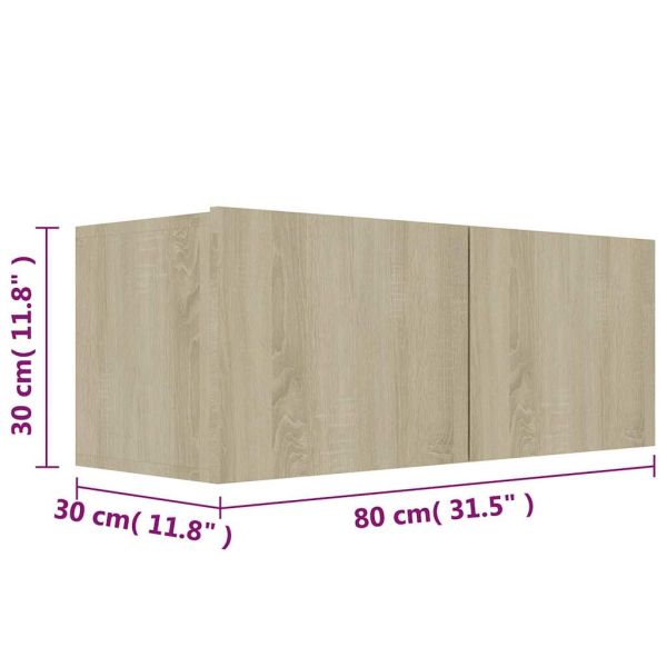 Комплект ТВ шкафове от 3 части, дъб сонома, инженерно дърво