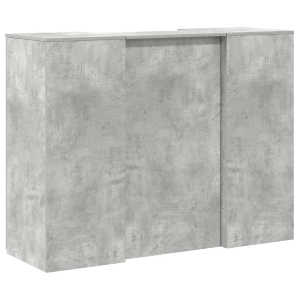 Приемно бюро, бетонно сиво, 135x50x103,5 см, инженерно дърво