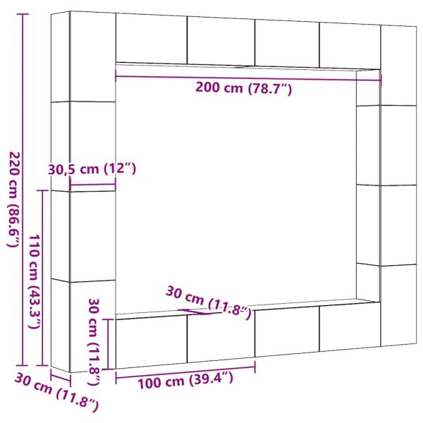 Комплект от 8 части за стенен монтаж на телевизора