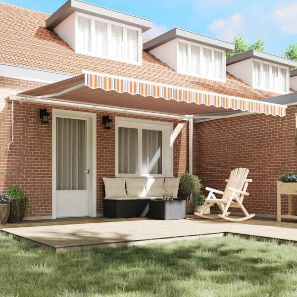 Електрически разтегателен навес Многоцветен 450 × 350 cm