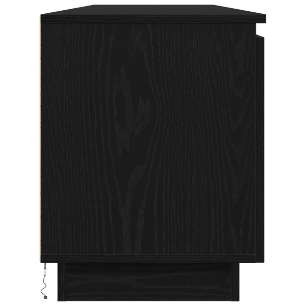 ТВ шкаф с LED Черния дъб 180 x 38 x 49 см Инженерно дърво
