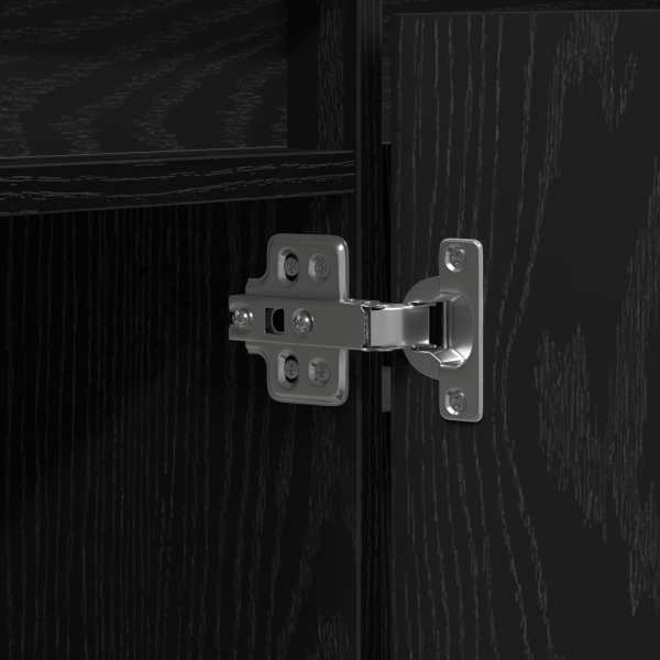 ТВ шкаф с LED Черния дъб 180 x 38 x 49 см Инженерно дърво