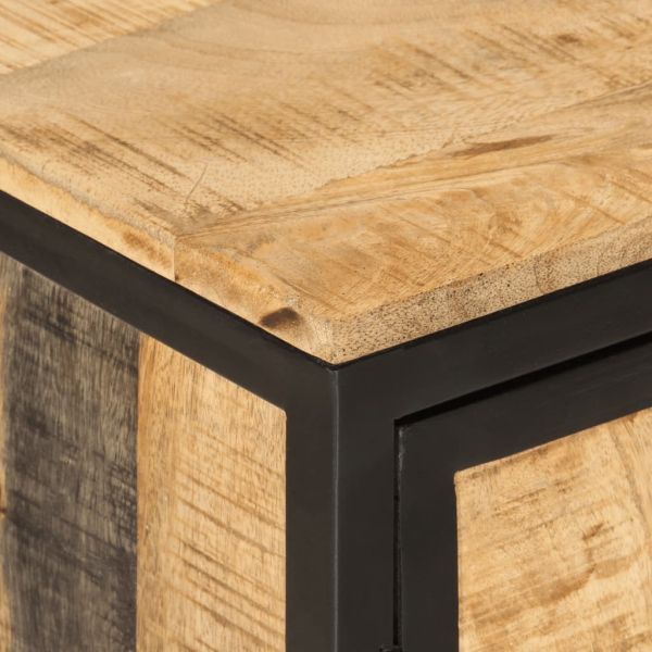 Шкаф за баня за мивка 55x35x60 см мангово дърво масив и желязо