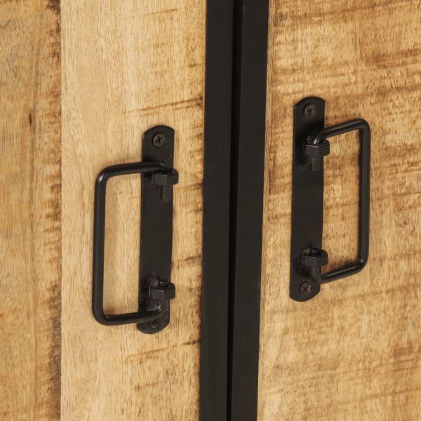 Шкаф за баня за мивка 55x35x60 см мангово дърво масив и желязо